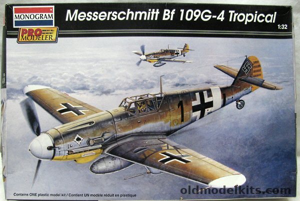 Monogram 1/32 Messerschmitt Bf-109G-4 Tropical - Pro Modeler Issue - 6./JG27 'Yellow 8' / 3/JG53 Staffelkapitain Oblt Tonne Bizerta Feb 1943 / 8/JG 53 Oblt. Franz Scheiss 'Black 1', 85-5981 plastic model kit